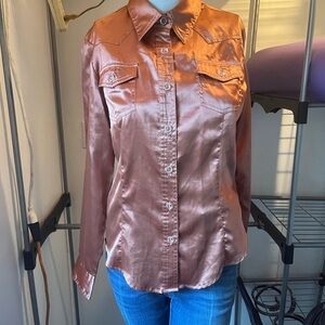 Shimmering Copper Button-Down Shirt